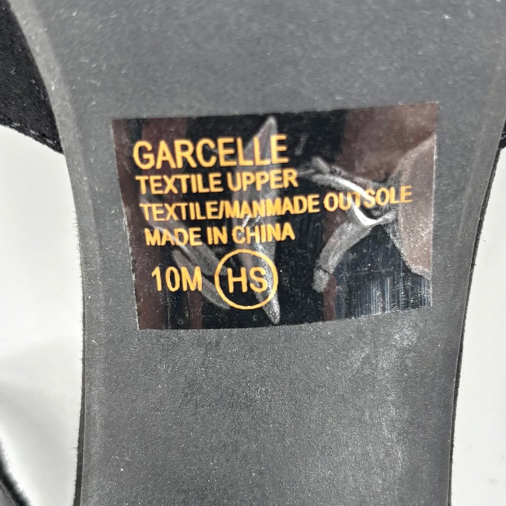 Pop Garcelle Black Crisscross Ankle Strap Block Heel Platform Sandal sz 10 - Picture 8 of 8